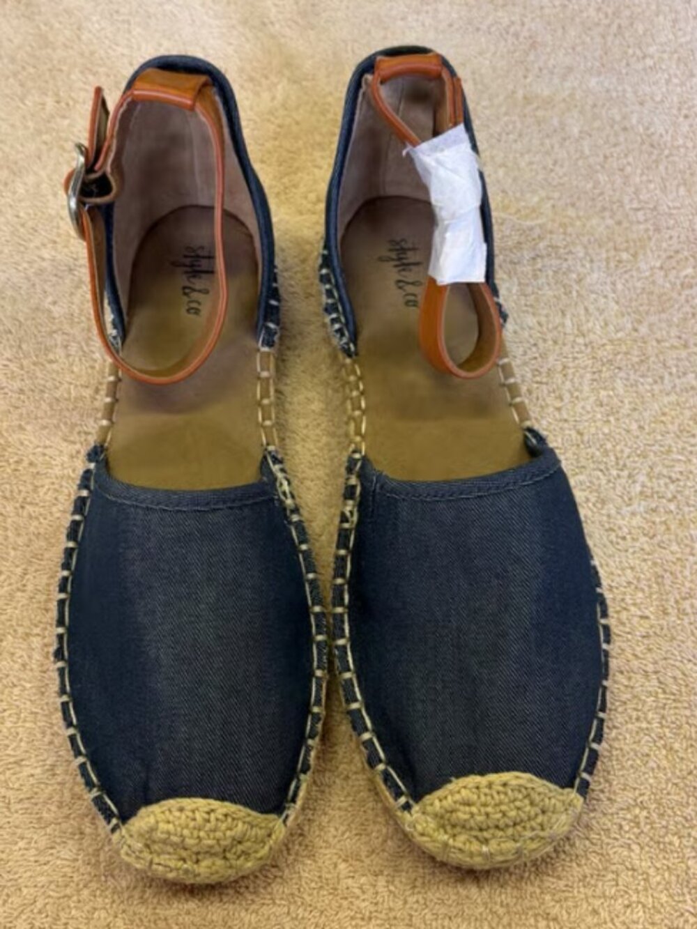 NEW in box! sz. 11 Style & CO /Paminna espadrille sandals dark Navy denim wash
